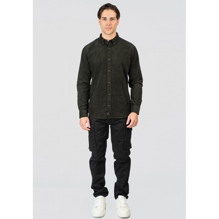 Πουκάμισο Κοτλέ Rebase 252-RGS-5098 Deep Forest Μακρυμάνικα Πουκάμισα