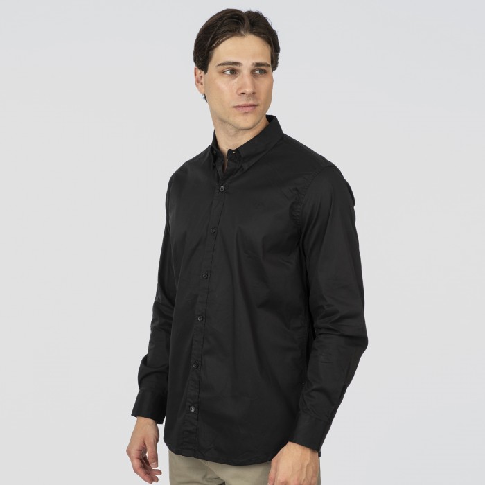 Πουκάμισο Rebase 252-RFS-5100 Black Μακρυμάνικα Πουκάμισα