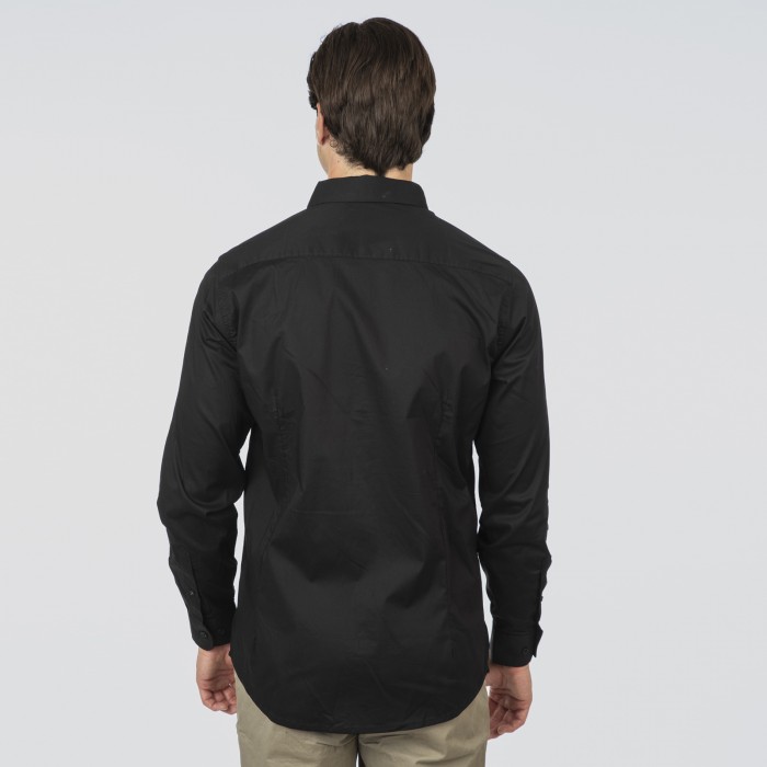 Πουκάμισο Rebase 252-RFS-5100 Black Μακρυμάνικα Πουκάμισα