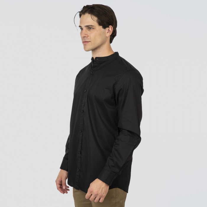 Πουκάμισο Mao Rebase 252-RFS-5136 Black Μακρυμάνικα Πουκάμισα