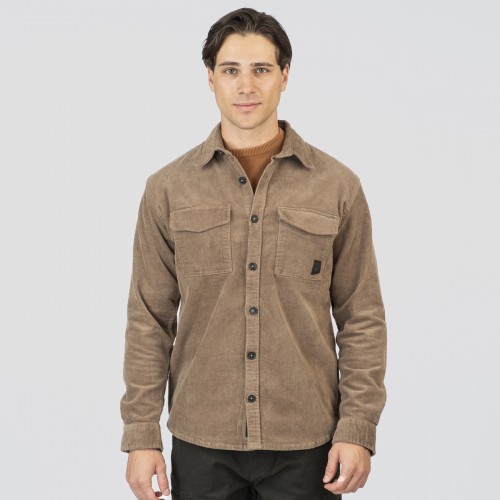 Πουκάμισο Κοτλέ Overshirt Rebase 252-RGS-5097 Beige