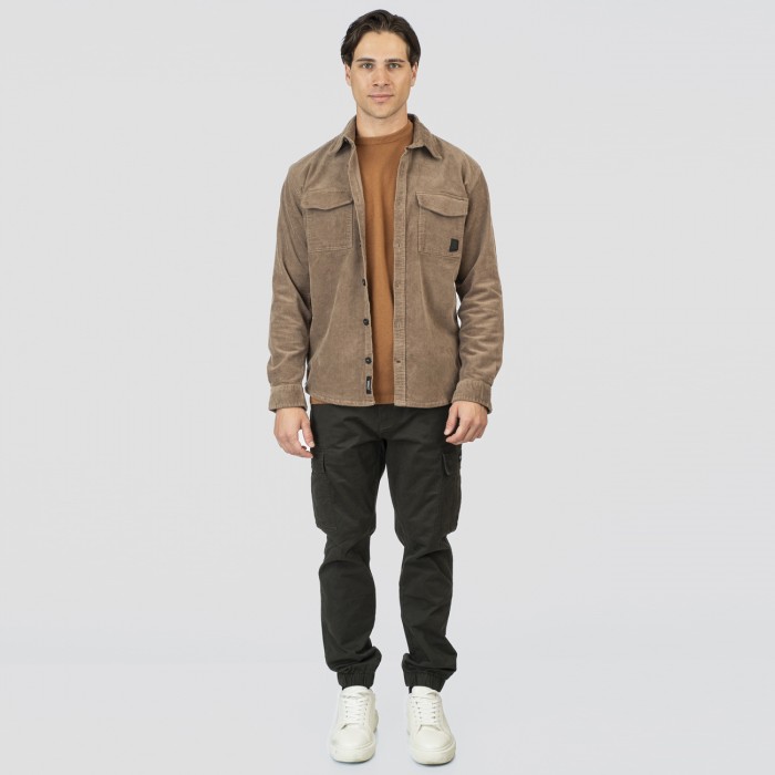 Πουκάμισο Κοτλέ Overshirt Rebase 252-RGS-5097 Beige Ζακέτες