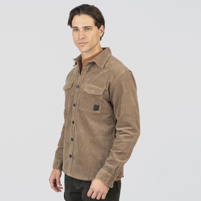 Πουκάμισο Κοτλέ Overshirt Rebase 252-RGS-5097 Beige Ζακέτες