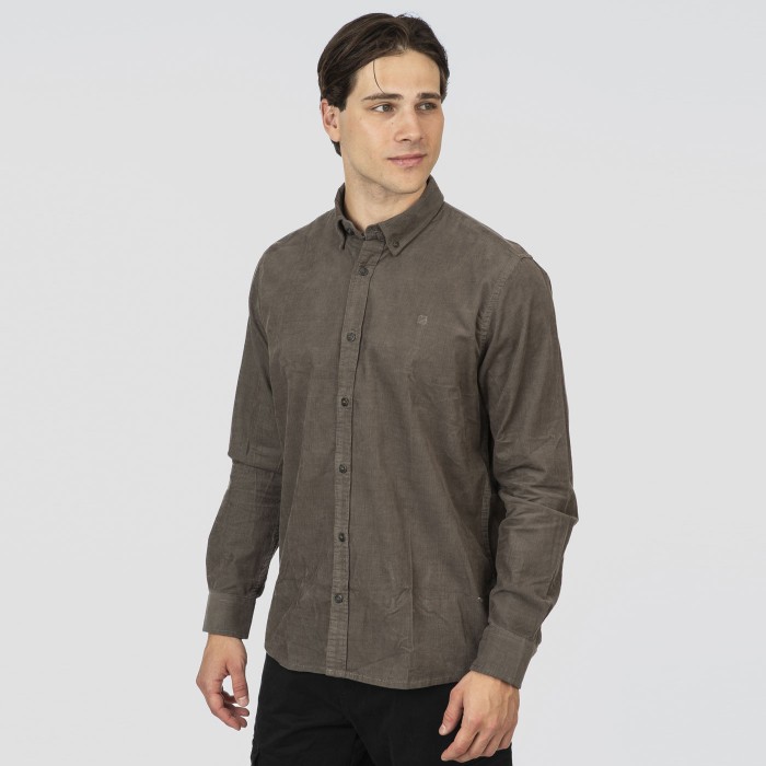 Πουκάμισο Κοτλέ Rebase 252-RGS-5098 Seal Grey Μακρυμάνικα Πουκάμισα