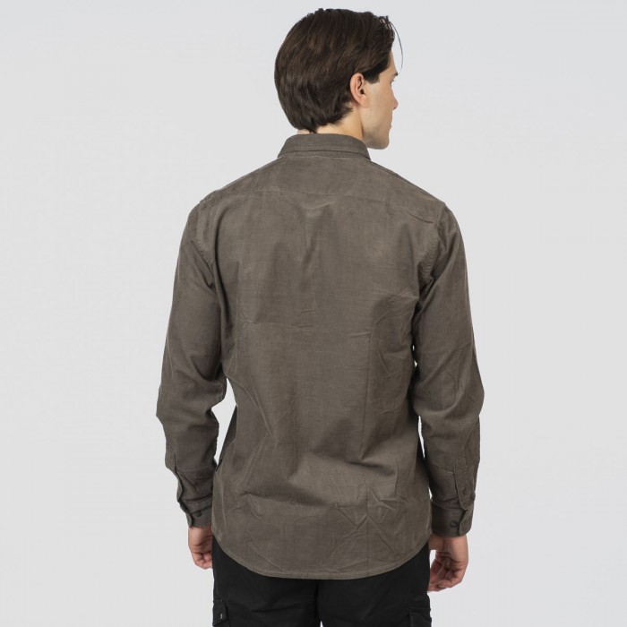 Πουκάμισο Κοτλέ Rebase 252-RGS-5098 Seal Grey Μακρυμάνικα Πουκάμισα