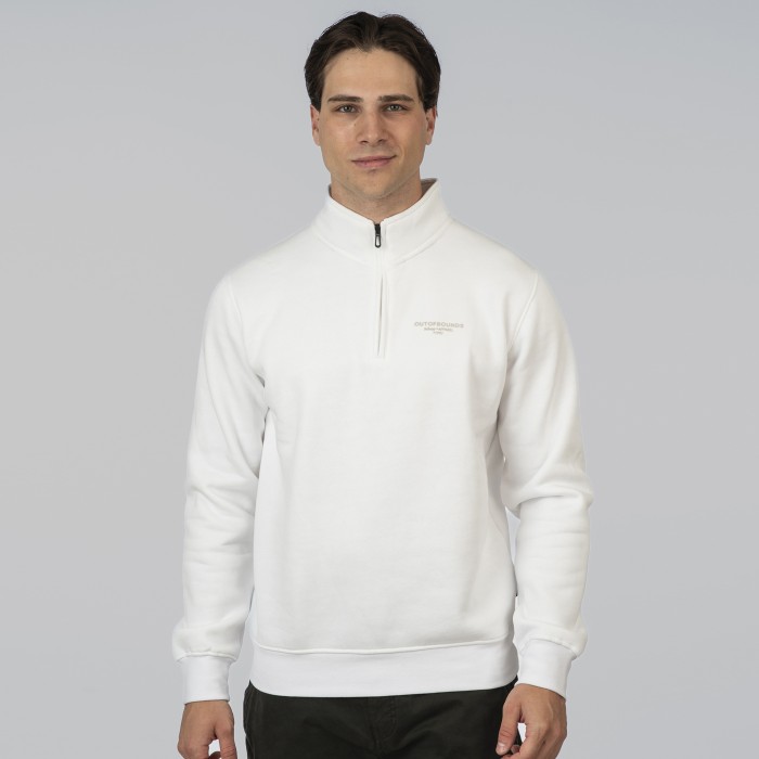 Φούτερ Half Zip Rebase 252-RTOP-1050 Off White Φούτερ