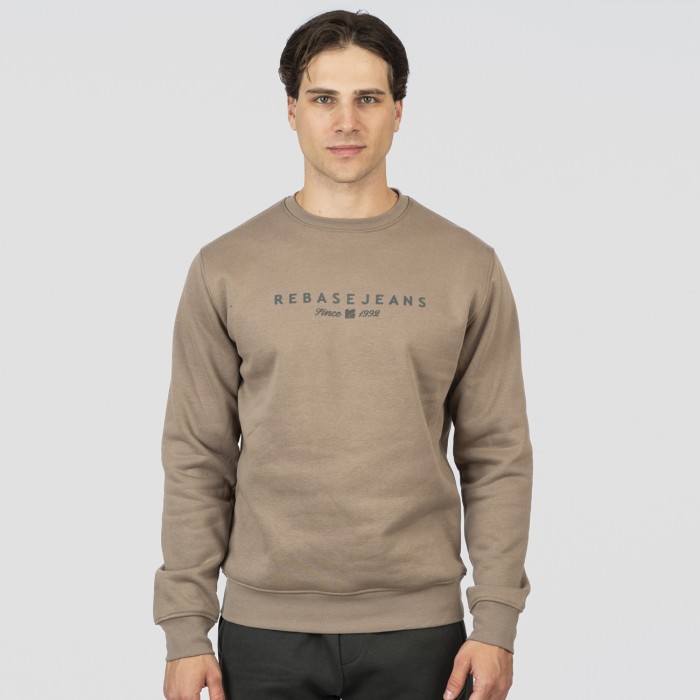 Φούτερ Rebase 252-RTOP-1066 Dark Beige Φούτερ