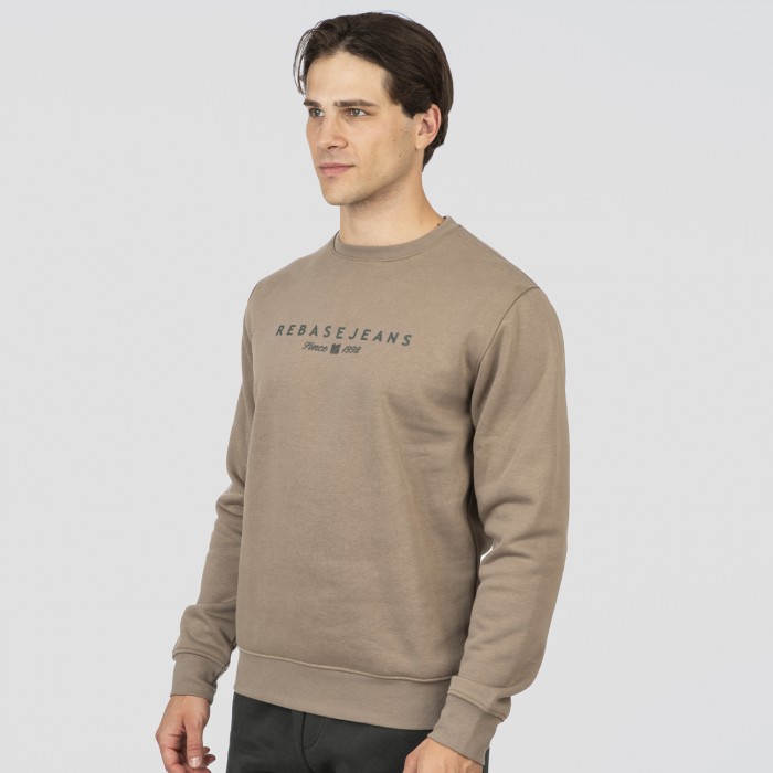 Φούτερ Rebase 252-RTOP-1066 Dark Beige Φούτερ