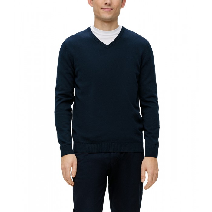 Πουλόβερ s.Oliver Basic V 2143174 5978 Navy Πλεκτά
