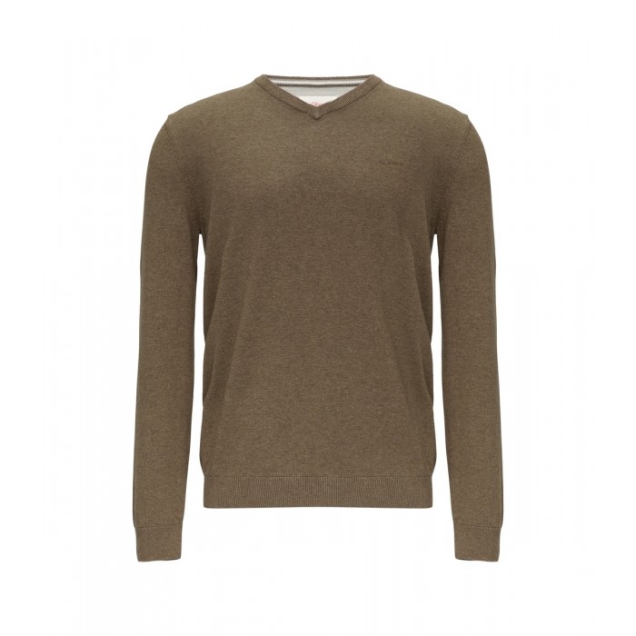 Πουλόβερ s.Oliver Basic V 2143174 86W0 Brown Πλεκτά