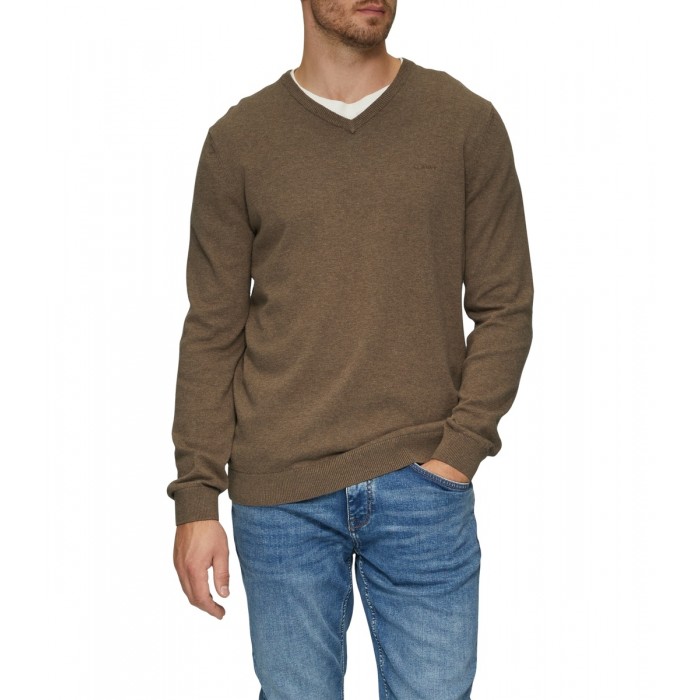 Πουλόβερ s.Oliver Basic V 2143174 86W0 Brown Πλεκτά