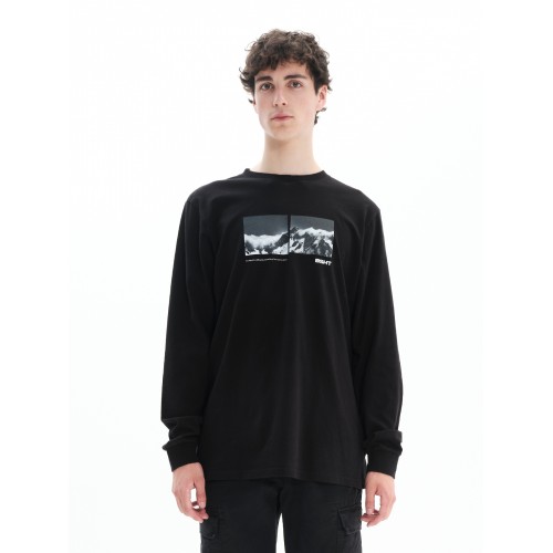 Μπλούζα μακρύ μανίκι  Basehit 222.BM31.12 Black Μπλούζα μακρύ μανίκι  Basehit 222.BM31.12 Black