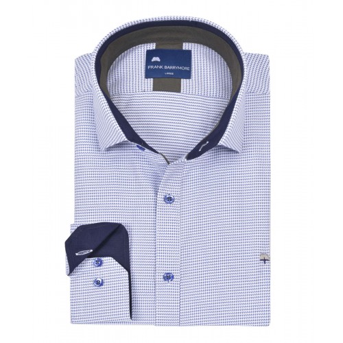 Πουκάμισο Frank Barrymore 51801.1 White-Blue Πουκάμισο Frank Barrymore 51801.1 White-Blue