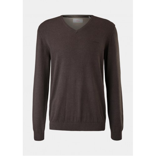 Πουλόβερ s.Oliver Basic V 2040666 N 88W0 Mocca Πουλόβερ s.Oliver Basic V 2040666 N 88W0 Mocca