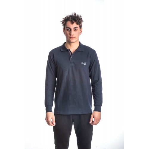 Πόλο Μακρυμάνικο Basic Paco 2481841-02 Navy Πόλο Μακρυμάνικο Basic Paco 2481841-02 Navy