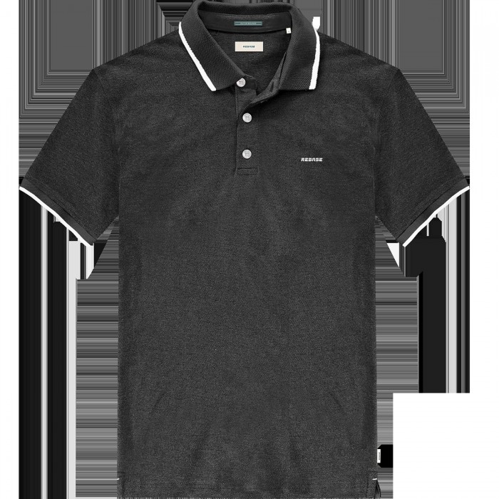 Πόλο Rebase 231.RPS.290 Black Melange Polo