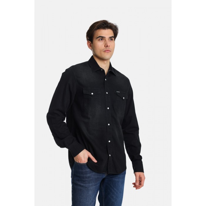 Πουκάμισο Jean Paco 2441322 Black Μακρυμάνικα Πουκάμισα