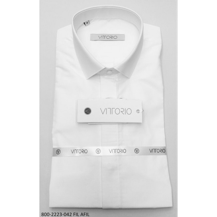 Πουκάμισο Vittorio 800-2223-042 White Μακρυμάνικα Πουκάμισα