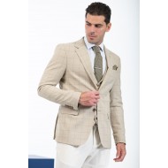 Σετ Σακάκι γιλέκο Vittorio 1400-24-Carbone Beige
