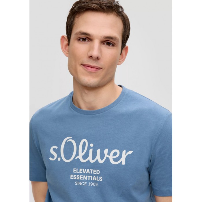 Μπλούζα Basic s.Oliver Logo 2139909 54D1 Light Blue T-Shirt