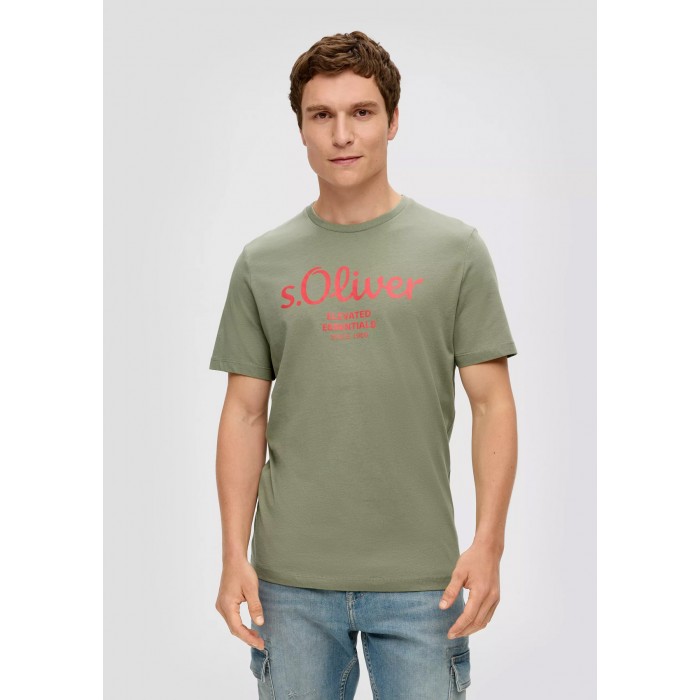 Μπλούζα Basic s.Oliver Logo 2141458 73D1 Olive T-Shirt