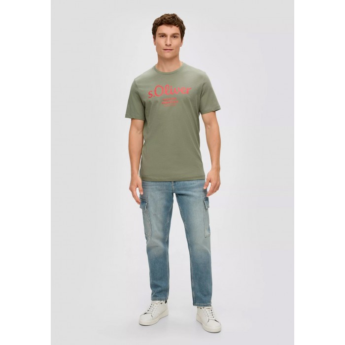 Μπλούζα Basic s.Oliver Logo 2141458 73D1 Olive T-Shirt