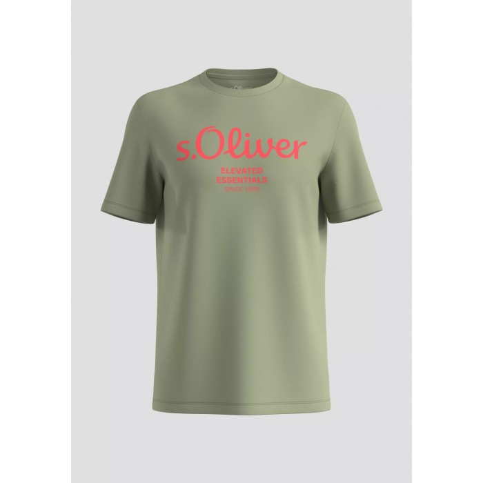 Μπλούζα Basic s.Oliver Logo 2141458 73D1 Olive T-Shirt