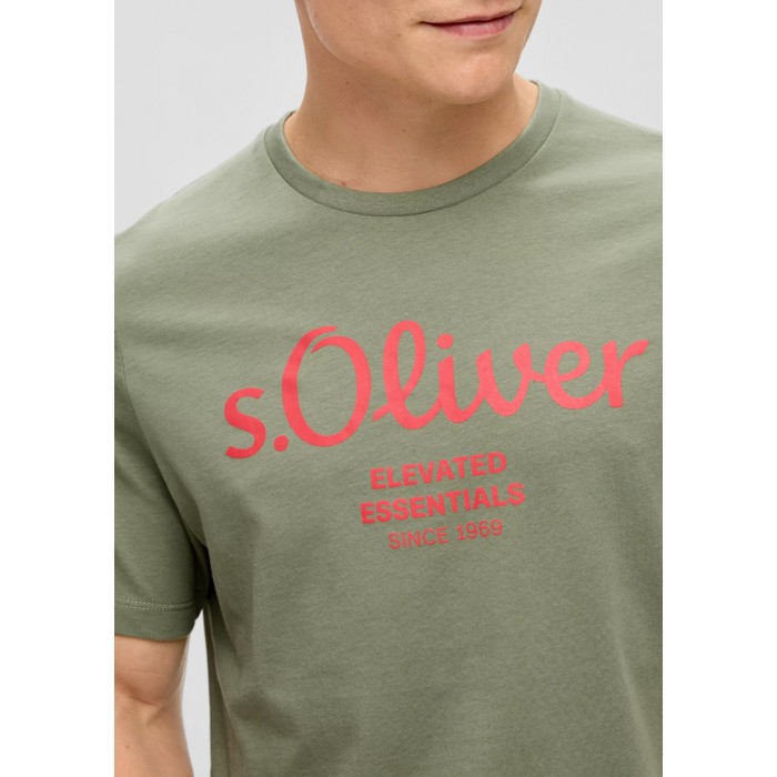 Μπλούζα Basic s.Oliver Logo 2141458 73D1 Olive T-Shirt